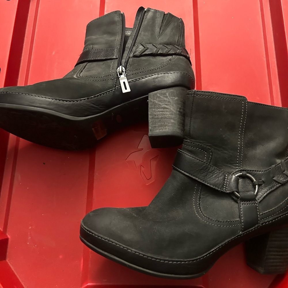 Clarks black  Ankle Boots with Braided Detail